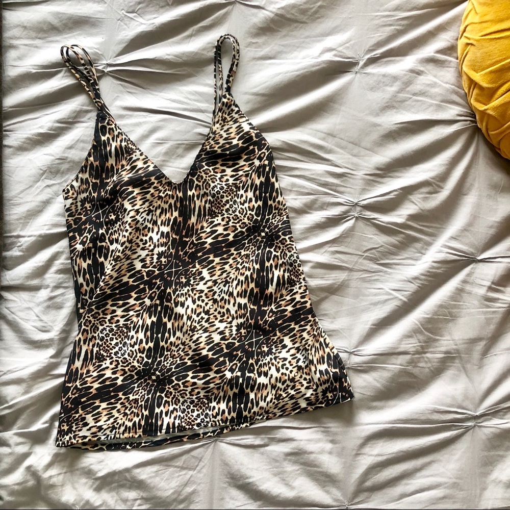 WREN 100% Silk Leopard Print Camisole